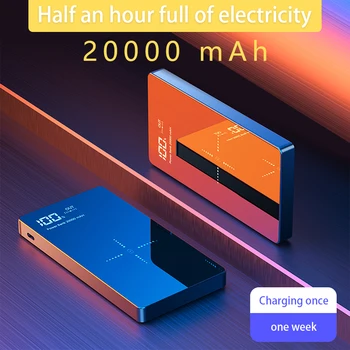 Power Bank 20000mAh Portatīvo Bezvadu Lādētāju Dual USB Jaudas Bankai iPhone Xiaomi Samsung Batterie Externe cargador portatil