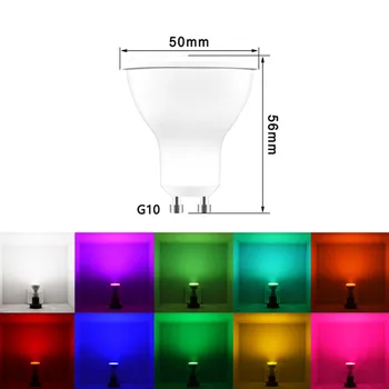 Tuya wifi smart spuldzes GU10 lampas kausa led prožektoru gaismā, 5W RGBCW Regulējamas, Balta, Silti Balta, Led Spuldze 16 Krāsas, Ar Tālvadības
