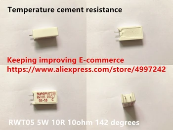 Oriģināls, jauns temperatūra cementa izturība RWT05 5W 10R 10ohm 142 grādiem (Inductor)
