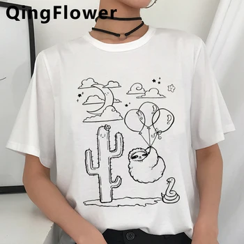 Slinkums Kawaii Smieklīgi Karikatūra T Krekls Sievietēm Harajuku Cute Anime Grafiskais T-krekls Ullzang korejiešu Stilā Tshirt Modes Top Lakrosa Sieviešu