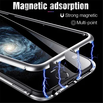 Metāla Magnētiskās Case For Samsung Galaxy A50 A10s A20s A30 A70s S8 S9 S10E S7 Malas M20 A8 A9 J4 J6 A7 2018. Gadam, Ņemiet vērā, 10 Plus M30s Gadījumos
