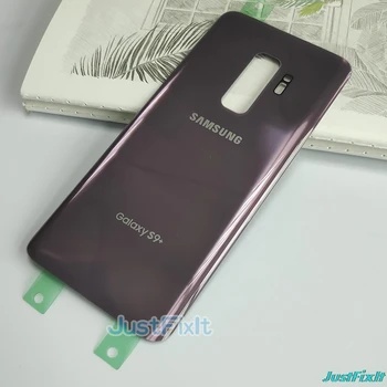 Oriģināls SAMSUNG Galaxy S9+ S9 Plus G965 G965F Atpakaļ Akumulatora Vāciņu Durvju Aizmugurējā Stikla Mājokļu Gadījumā Uzlieciet Akumulatora Vāciņu