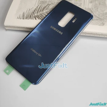 Oriģināls SAMSUNG Galaxy S9+ S9 Plus G965 G965F Atpakaļ Akumulatora Vāciņu Durvju Aizmugurējā Stikla Mājokļu Gadījumā Uzlieciet Akumulatora Vāciņu