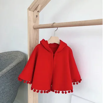 Ir 2021. Jaunu Modes Baby Girl Ziemas Drēbes Sarkanu Kapuci Cape Apmetni, Bērnu Drēbes, Zēns Zīdaiņu Kapuci Cape Bērnu Ziemas Drēbes Meitenei