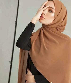 Sievietes vienkāršā burbulis šifona šalle hijab wrap printe tīrtoņa krāsu šalles galvas musulmaņu hijabs šalli/lakatu krāsas 64