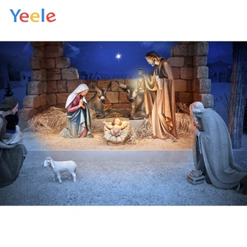 Kristietība Dzimšanas Jēzus, Jaunava Marija Ķieģeļu Sienas Aitas Fona Fotogrāfija Custom Foto Fona Foto Studija