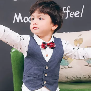 Zēns Set 3Pcs Krekls Veste Bikses, Bērnu Apģērbs, Bērnu Pavasara, Rudens Modes Pusei Festivāls Uzvalks Toddler Elegants Apģērbs
