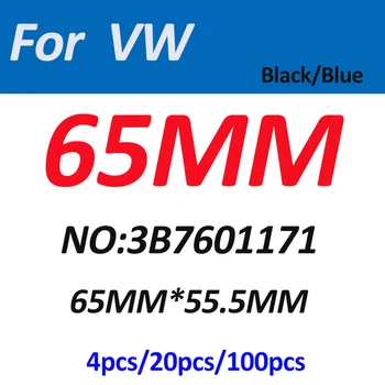 Bezmaksas Piegāde Black/Blue 65MM 6.5 CM Automašīnas Emblēmu Riteņa Centrs Klp 3B7601171 Plastmasas Passat B6 B7 CC Golf MK5 MK6