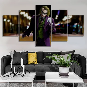 5 Gabali Joker Filmu Plakātu Mākslas Cilvēks, Kas Smejas Attēlu Sienas Karājas Dekoru Audekla, Gleznas, Sienas Mākslas Darbu Dzīvojamā Istaba Dekori