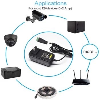 Bezmaksas piegāde dc12V 2A adapteris ES/ASV pēc izvēles strāvas adapteri, lai CCTV kameras CCTV testeris