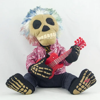 KUSO lelle Halloween Nakts Trilleris elektriskā plīša lelle Skan apgaismojums rotaļlietas galvaskausu spoku spēlēt ģitāru dzimšanas dienas dāvanas
