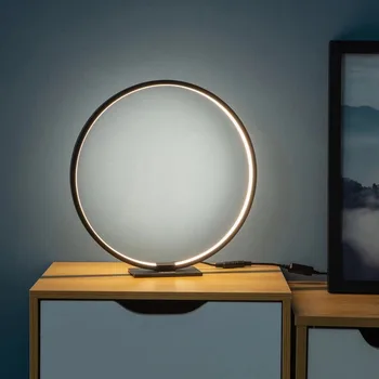 современный светодиод настольная лампа Диммируемый Акрил круг ночник Минималистский учиться настольный светильник