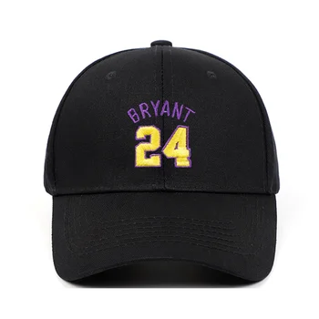 Bryant tētis cepuri Kobe Black Mamba No. 24 kokvilnas izšuvumi beisbola cepure Snapback saules cepure ikdienas cepure basketbola āra vāciņi