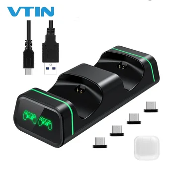 VTIN Dual USB PS4 Kontrolieris Lādētāju Ātrās Uzlādes Stacija Dock Statīvs ar LED Indikatoru Gaismas, Sony Playstation4/PS4 Slim