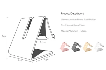 Alumīnija Tālruņa Turētājs Kandidēt Huawei P Smart Z / Gods 20 Metāla Tablete Galda Tālruņa Turētājs Xiaomi Redmi, Ņemiet vērā, 5.A, Ņemiet vērā, 7 7A 6A