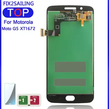 Displejs Motorola Moto G5 XT1672 XT1676 Strādā, LCD Displejs, Touch Screen Digitizer Montāža Nomaiņa
