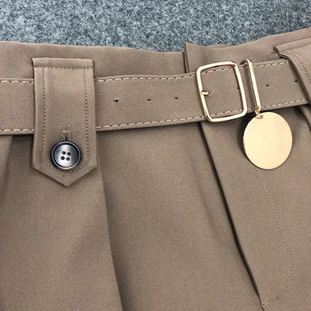 Sievietes ir forši, kravas bikses ar lielām kabatas militārā stila cēloņu mazas manšetes harēma bikses ar jostas sieviešu spodnie damskie