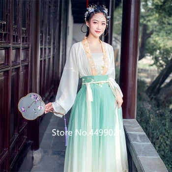 Āzijas Tradicionālo Sieviešu Hanfu Kostīmu Pasaku Kleita Ķīnas Tautas Deju Apģērbu Komplekts Retro Tang Dynasty Princese Cosplay Posmā Valkā