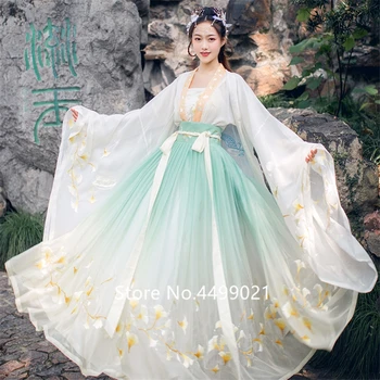 Āzijas Tradicionālo Sieviešu Hanfu Kostīmu Pasaku Kleita Ķīnas Tautas Deju Apģērbu Komplekts Retro Tang Dynasty Princese Cosplay Posmā Valkā