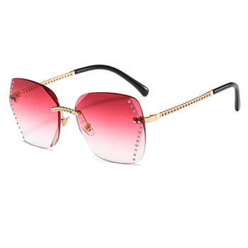 BINGKING Tendence Classic Saulesbrilles bez apmales Augstas Kvalitātes Dimantu Mūsdienu Retro Modes Plastmasas Objektīva 8801 UV400 Aizsardzība Brilles