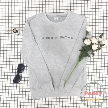 OKOUFEN Kpop lol, bet ur nav Min Yoongi sporta Krekls puloveri modes unisex sieviešu vīriešu tops Crewneck vēstuli izdrukāt ikdienas krekls
