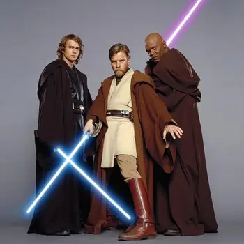 Anakin Star Wars Skywalker Jedi Knight Cosplay Kostīmu Obi Wan Kenobi Krekls+Bikses+Josta+Plecu Siksna+Apmetnis Puse Halloween Tērps