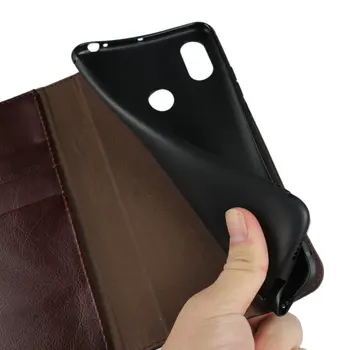 Flip Case For Xiaomi Mi Max 3 Luxury Real Īstas Ādas Biznesa Maka Vāks Xiao Mi Max3 Soma Tālruņa Aksesuārs Etui Coque