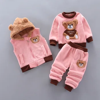 Baby Meitenes Drēbes Ir 2021. Jaunā Pavasara Bērnu Apģērbu Gadījuma Lācis Drukāt 3pcs Tērpi Bērniem, Zīdaiņu Apģērbs, Zīdaiņu Uzvalks