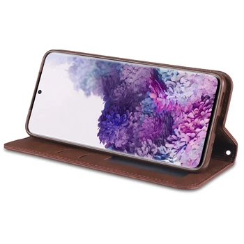 AZNS Case for Samsung Galaxy S20 S10 S8 S9 Plus Ultra 5G S10e PU Ādas Segumu magnētisko pievilkšanas Seifa Lieta