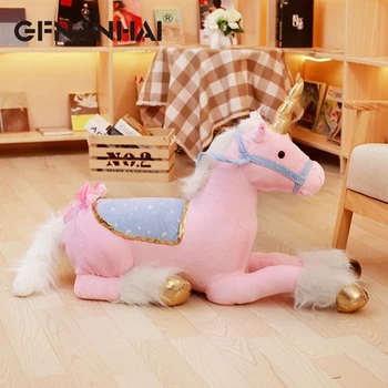 1pc milzīgs izmērs 100cm unicorn plīša rotaļlieta mīkstu pildījumu dzīvnieku kawaii zirgu telpu dekorēšana radošs dzimšanas dienas dāvana bērniem meitenēm