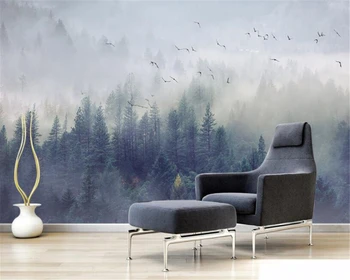 Beibehang pielāgotas 3d tapešu Ziemeļvalstu svaigu meža ainavu dizains fona sienas viesistaba foto tapetes murals