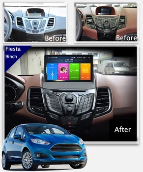 Karstā Pārdošanas IPS 2.5 D 9Inch HD Touch Screen Android 10 Auto Spēlētājs Ford Fiesta 2009-2017 Multivides Navigācijas Auto Radio, NE DVD