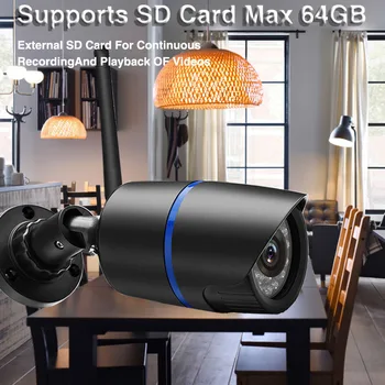 1080P 720P IP Kameras Wifi Kameru Āra Bezvadu un Vadu CCTV Kameras Audio Ieraksts Camhi APP Ar MiscroSD Kartes Slots
