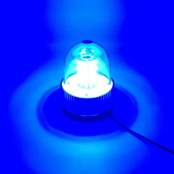 Zilā Krāsa automašīnu Transportlīdzekļa Magnētisko Mounted Policijas DC12V Strobe LED rotējošās mirgo signāllampiņa Bāku flash Avārijas Gaismas,
