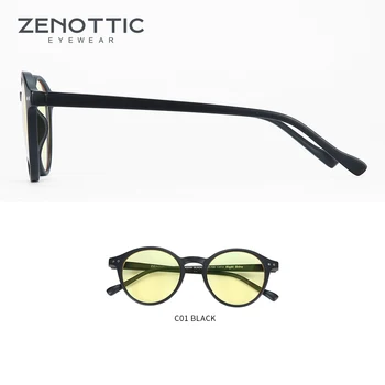 ZENOTTIC Apaļa Dzeltena Polarizētās Diena & Nakts Redzamības Brilles, lai Vīrieši Naktīs Aizsargāt Acis Pret gaismu, Anti-UV Saules Brilles
