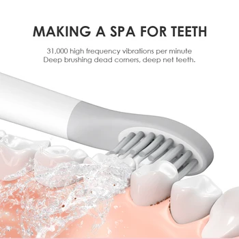 SOOCAS Elektriskā zobu Suka Ultraskaņas zobu sukas ūdensizturīgs Lādējams zobu Mutes Higiēna, zobārstniecība PINJING EX3