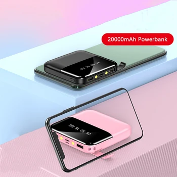 Power Bank 20000mAh USB C Veida Portatīvo Lādētāju PowerBank 20000 mAh Ārējo Akumulatoru Xiaomi iPhone ar Statīvu Lukturīti