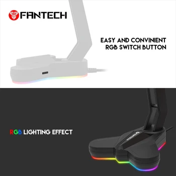 FANTECH AC3001S RGB, Headphone Stāvēt Anti-Slip un Bāze Ir Pastiprinošiem Multi-Function Austiņas Stāvēt(Melns)