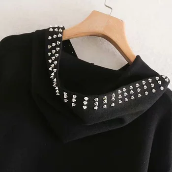 Za 2020. gadam Sieviešu Krekls Melns Lielgabarīta pelēkā vārna Sieviešu Krekls Gadījuma garām Piedurknēm Streetwear Sieviešu Brīvs Džemperis Harajuku