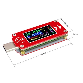 TC64 krāsu LCD USB Voltmetrs ammeter sprieguma Metru multimetrs akumulatora PD maksas power bank USB Testeris
