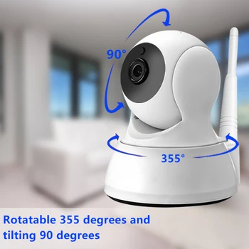 Divvirzienu Audio HD 720P 1MP Nakts Redzamības IP Kameras Bezvadu Mini Kamera Mājas Drošības CCTV WiFi Kameru Baby Monitor