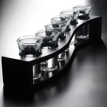 6pcs Shot Stikla Komplekts Ar Paliktni Bullet Kausa Sadzīves Bārs Klubs Bezsvina Ugunsdzēsības Deserta Vīna Kokteilis Pinte Brilles Una Tazza NMD