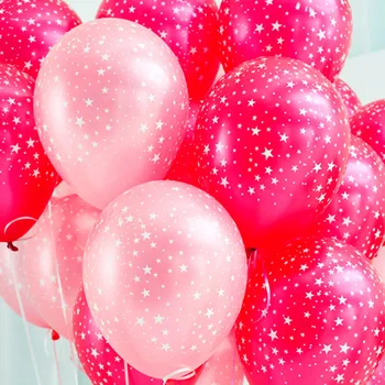 50p/daudz Rožu sarkana, rozā skaidrs, Piecu zvaigžņu iespiesti pērle lateksa hēlija balonu 12Inch 3.2 g, kāzas, Dzimšanas dienas svinības Dekoratīvās bērniem Rotaļlietas