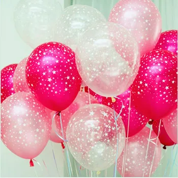 50p/daudz Rožu sarkana, rozā skaidrs, Piecu zvaigžņu iespiesti pērle lateksa hēlija balonu 12Inch 3.2 g, kāzas, Dzimšanas dienas svinības Dekoratīvās bērniem Rotaļlietas