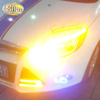 SNCN 2GAB Auto Lukturu Uzacu Apdare Pagrieziena Signāla DRL LED Dienas Gaismas lukturi, Lai Ford Focus 3 MK3 2012 2013