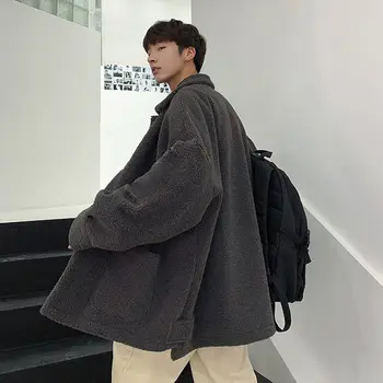 Jēra vilnas mētelis vīriešiem un sievietēm, jaunu stilu Hong Kong studenti veic tendence kažokādas viens mētelis gadījuma polsterēta jaka drēbes sievietēm, vīriešiem