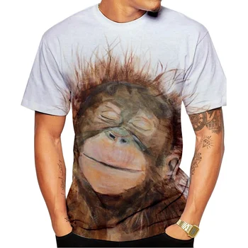 Orangutan mākslas mērkaķis glezna 3D T KREKLS dārgi cool Personību T-krekls