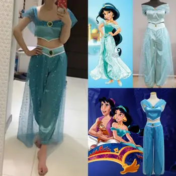 Aladdin Jasmīns Princese Cosplay Sievietes Bērns, Meitene Halloween Puse Vēdera Deju Kleitu Indiāņu Princeses Kostīms