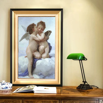 Slavenā Glezna Pirmais Skūpsts Plakāti un Izdrukas Sienas Mākslas Audekls Gleznošanai Lamour un Psihi Bērnu Bildes Dzīvojamā Istaba Dekori