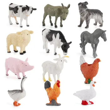 Jaunu Simulācijas Modeli, Plastmasas Lauksaimniecības Dzīvnieku Modeļa Rotaļlietu Komplekti Dzīvnieku Vistu, pīļu, zosu Rotaļlietas Rīcības Attēls ir Izglītības Rotaļlieta Skaitļi